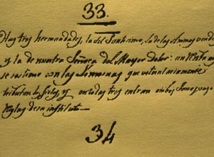 Primer documentos de la hermandad 1815