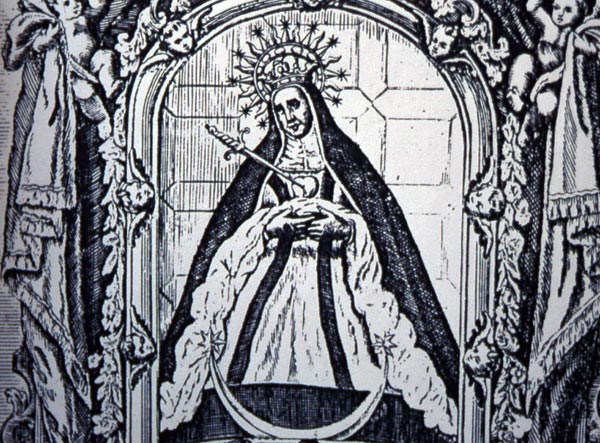 Estampa de la Virgen de 1743
